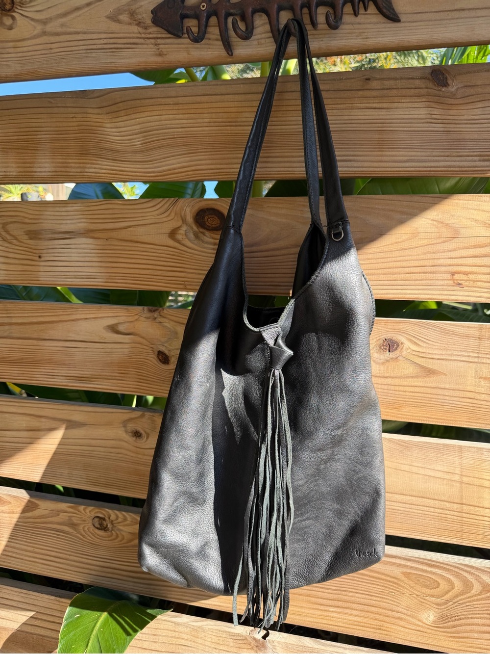 The SAK Leather Tassel Hobo Shoulder Bag